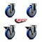 Service Caster 5'' Blue Poly Wheel Swivel Top Plate Caster Set with 2 Posi Brakes, 4PK SCC-20S514-PPUB-BLUE-2-PLB-2 - alternate 4